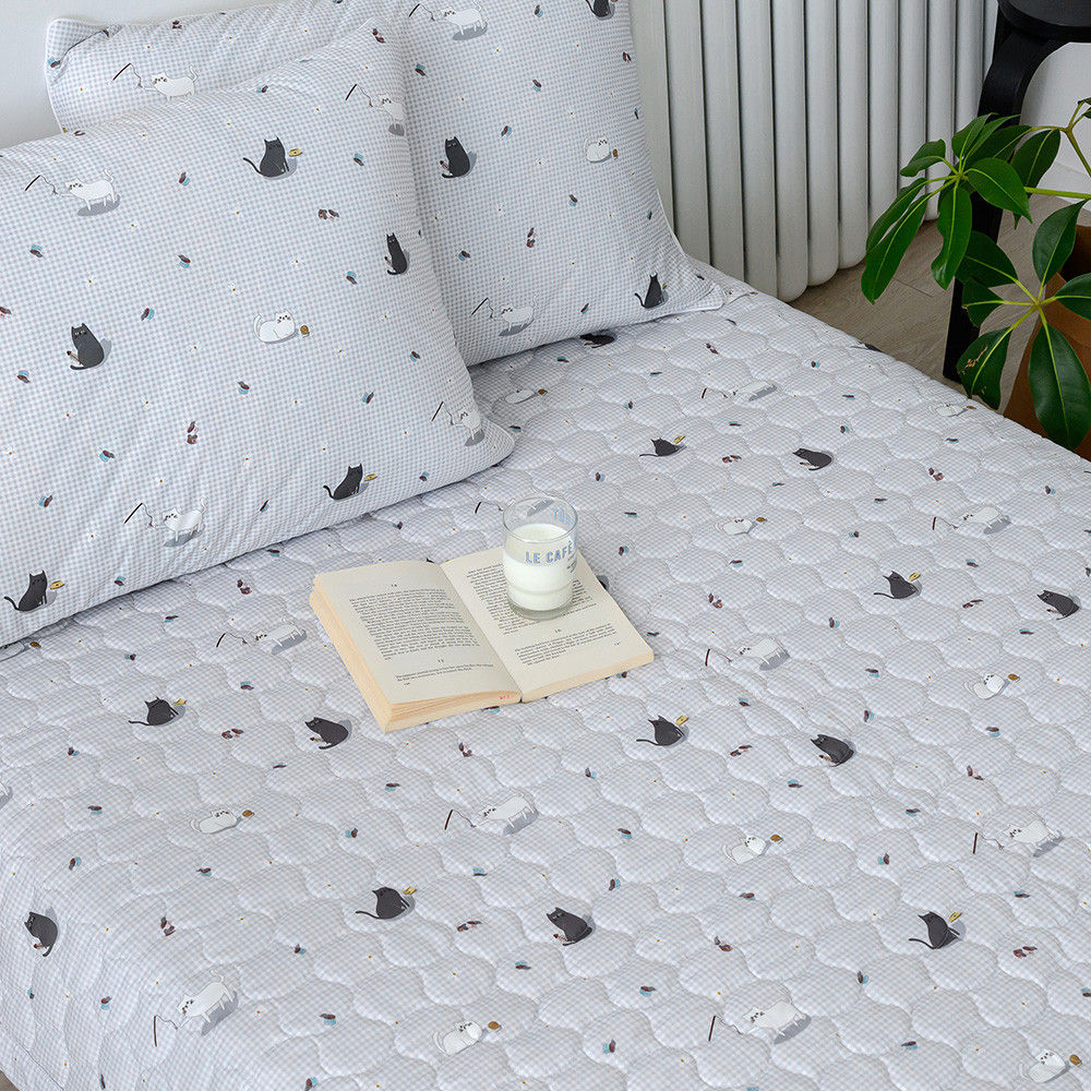 해피니 침대패드 주토피아 카페트겸 패드 밴딩 퀸 Q (그레이)