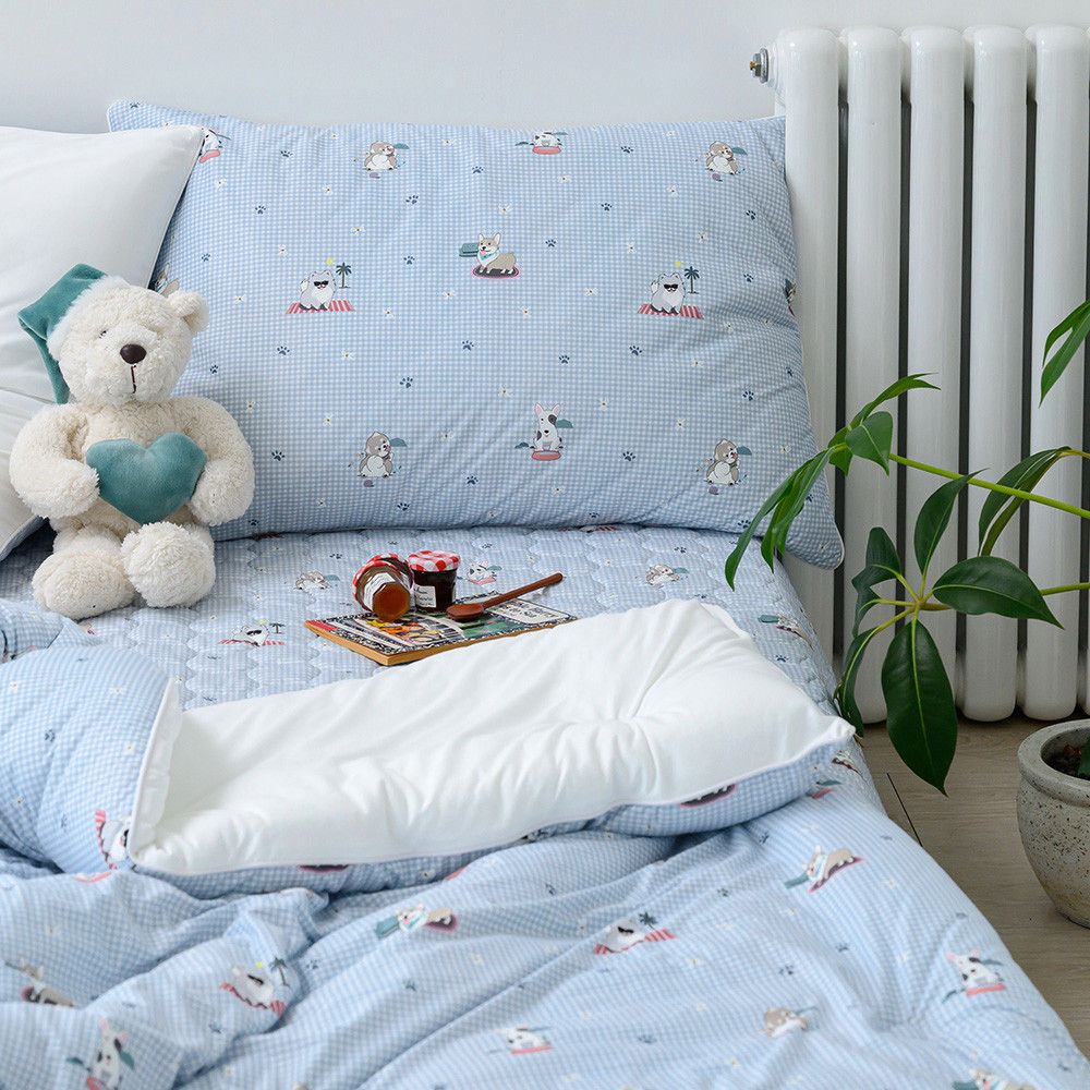 해피니 이불베개세트 주토피아 차렵이불 베개세트 슈퍼싱글 SS (블루) (베개솜 별매)