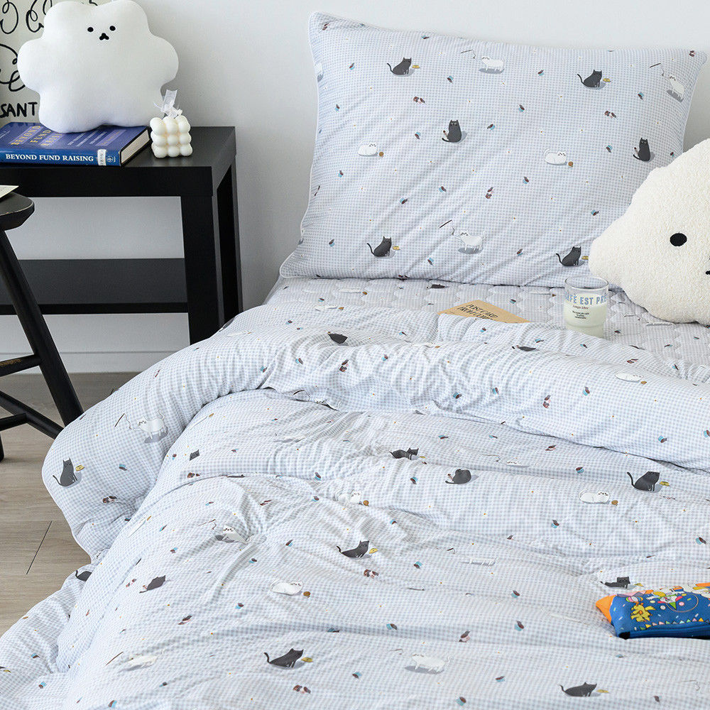 해피니 이불베개세트 주토피아 차렵이불 베개세트 슈퍼싱글 SS (그레이) (베개솜 별매)