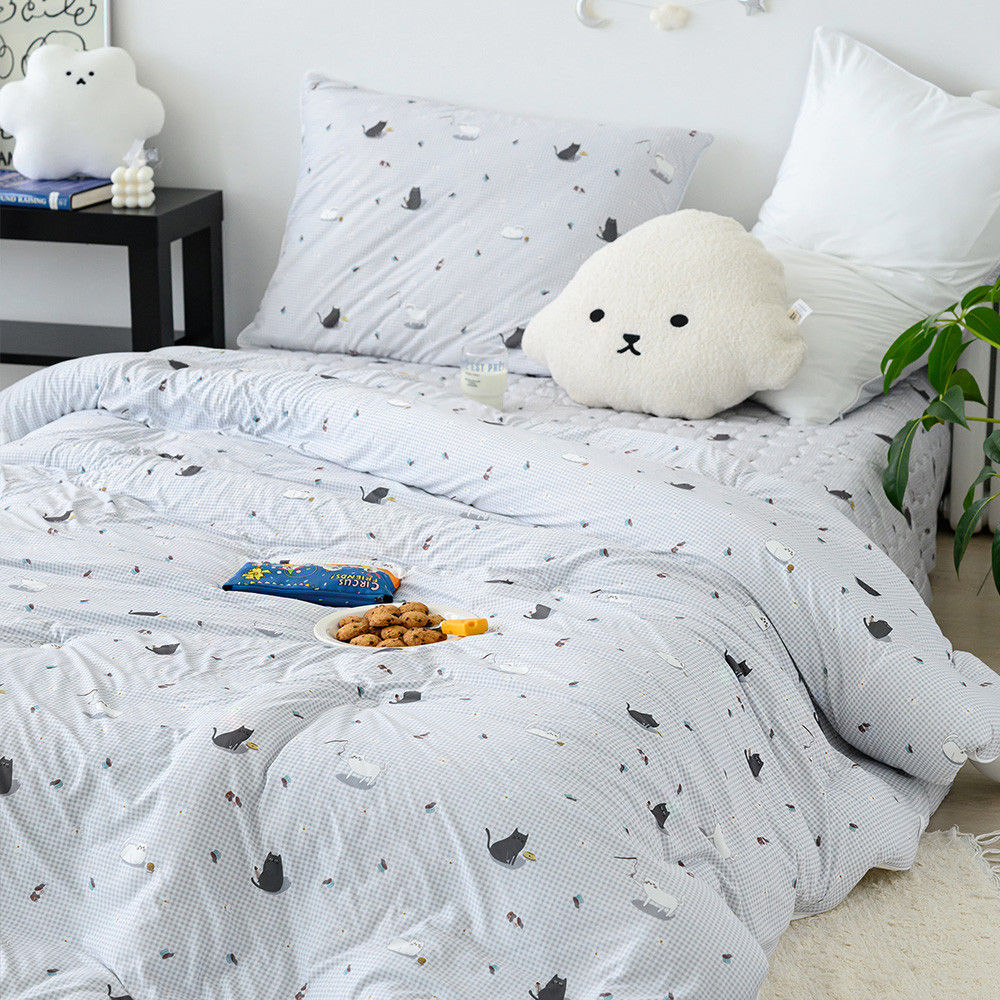 해피니 이불베개세트 주토피아 차렵이불 베개세트 퀸 Q (그레이) (베개솜 별매)