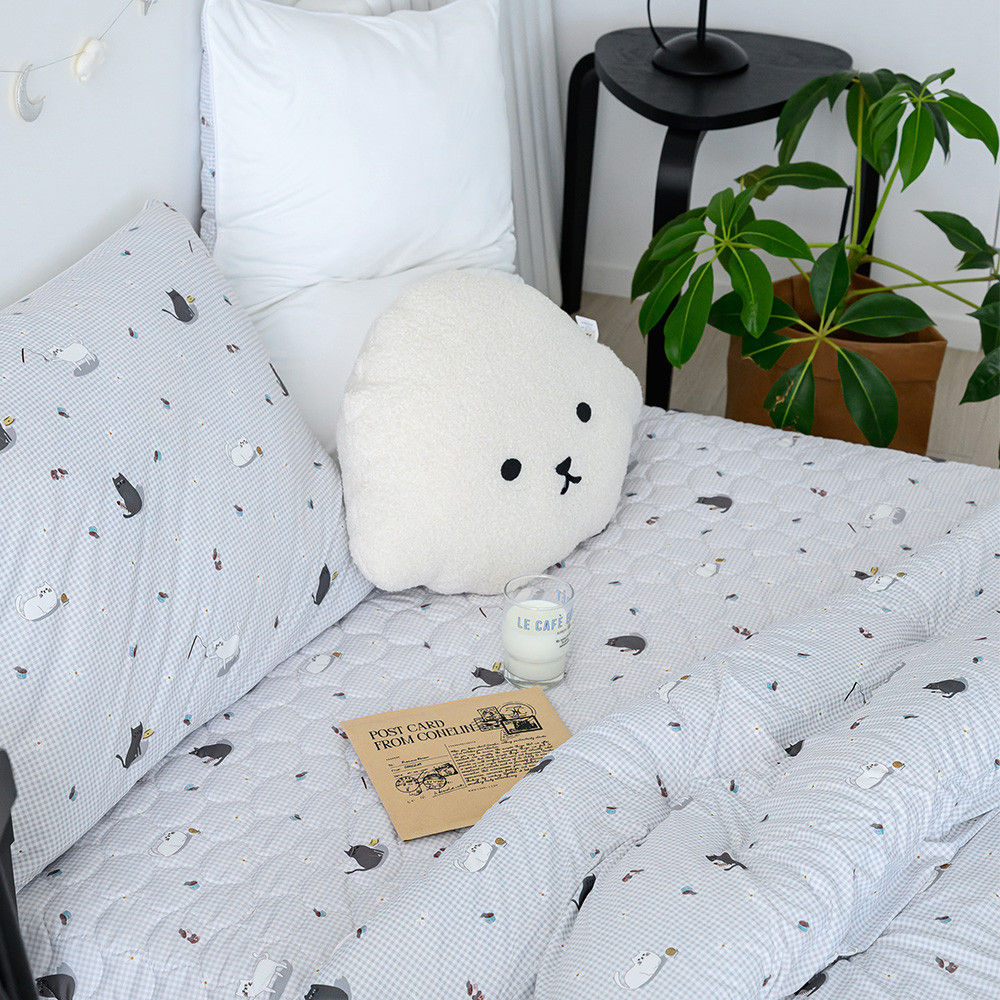 해피니 이불패드세트 주토피아 차렵이불 패드세트 슈퍼싱글 SS (그레이) (베개솜 별매)