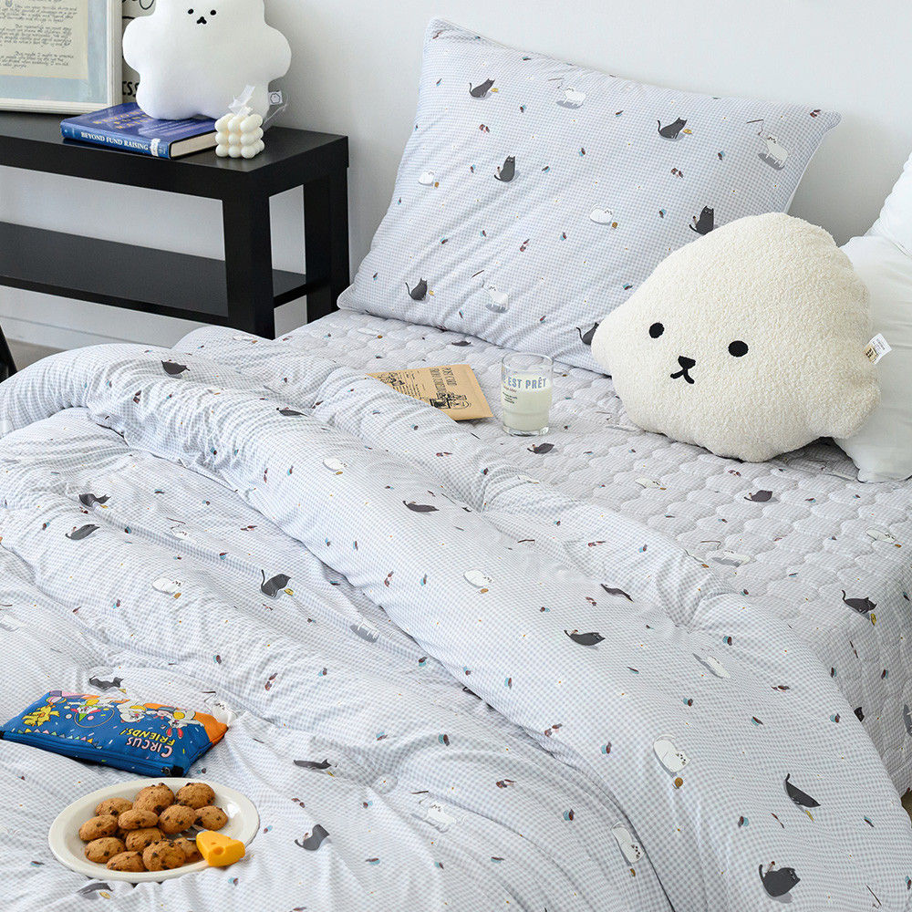 해피니 이불패드세트 주토피아 차렵이불 패드세트 퀸 Q (그레이) (베개솜 별매)