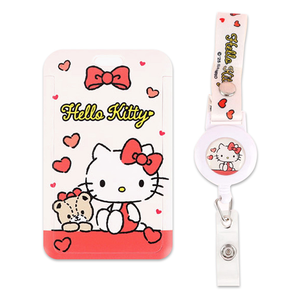 윙하우스 카드지갑 산리오 릴 목걸이 교통카드 지갑 (헬로키티) 편리한 카드 파우치