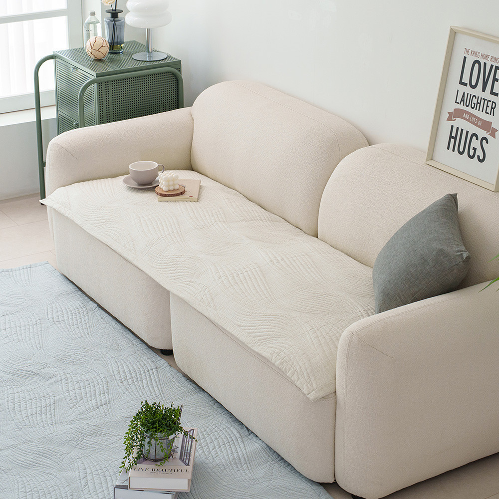 해피니 소파패드 도브 4인용 패드 65x240 (크림) 쇼파 카우치 매트