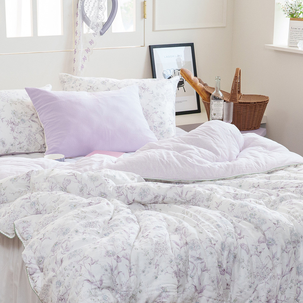해피니 이불베개세트 토파즈 차렵이불 베개세트 퀸 Q (퍼플) (베개솜 미포함)