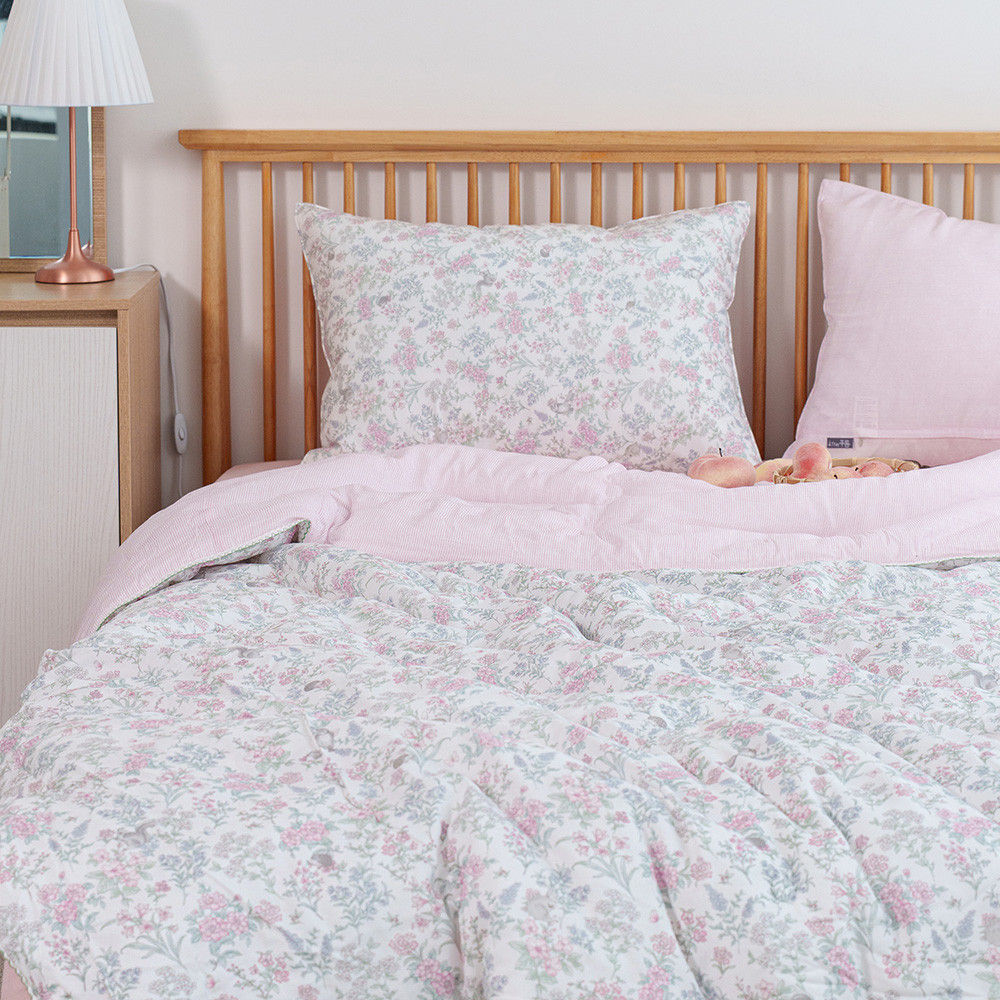 해피니 이불베개세트 버니 차렵이불 베개세트 슈퍼싱글 SS (핑크) (베개솜 미포함)