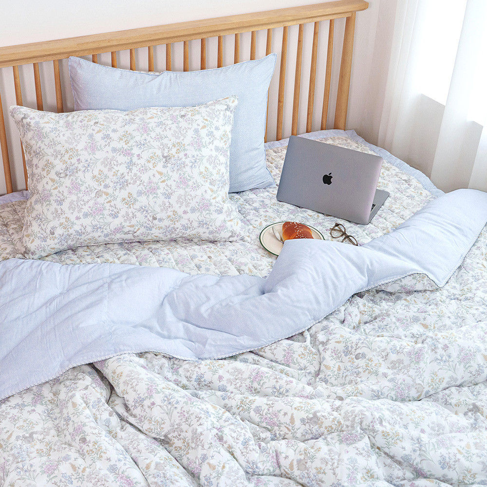 해피니 이불베개세트 버니 차렵이불 베개세트 퀸 Q (블루) (베개솜 미포함)