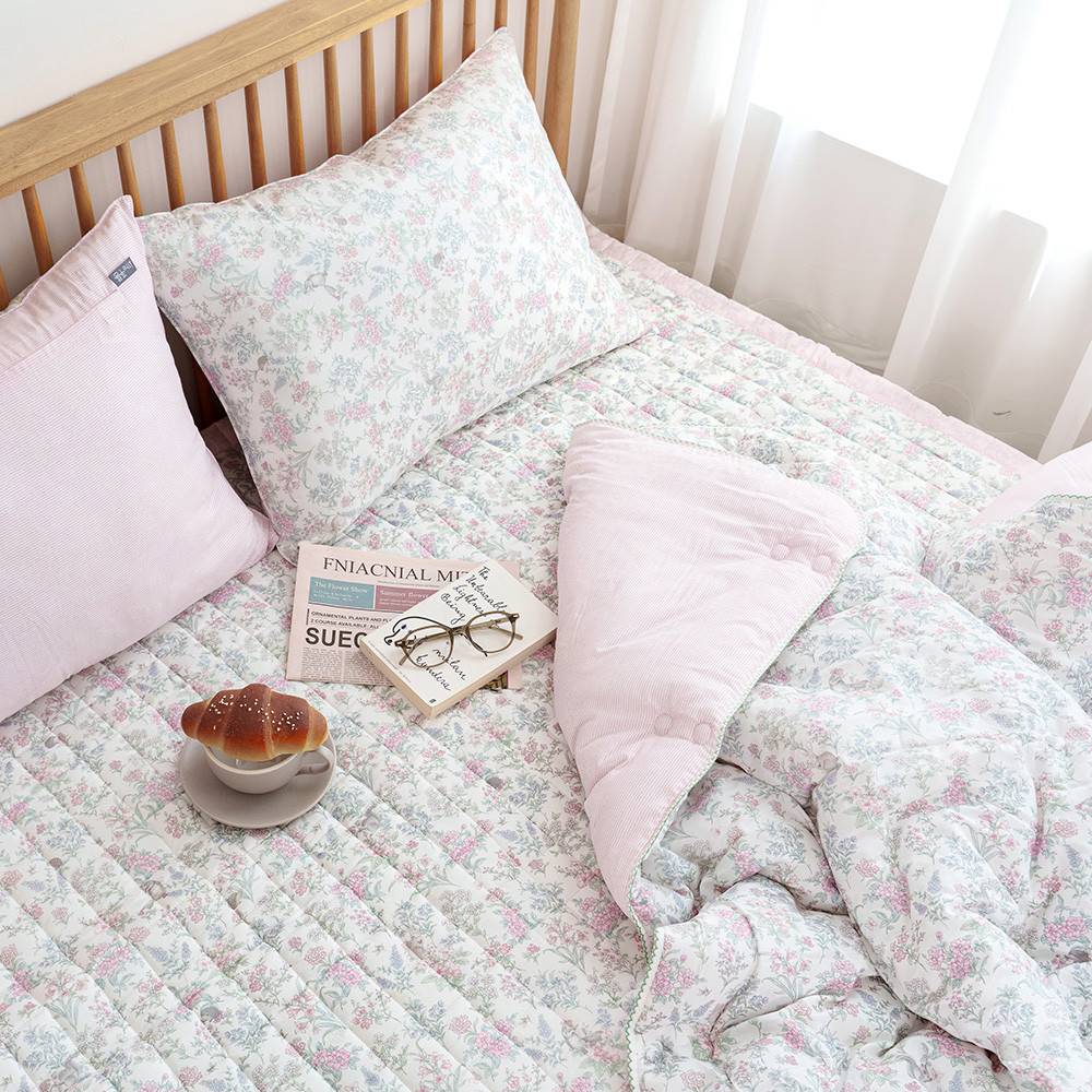 해피니 이불패드세트 버니 차렵이불 패드세트 퀸 Q (핑크) (베개솜 미포함)