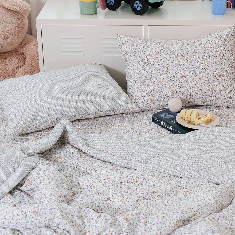 해피니 이불 미로 차렵이불 퀸 Q (블루)