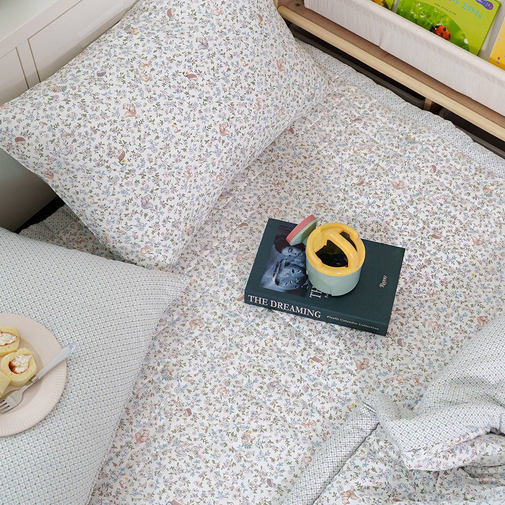 해피니 침대패드 미로 카페트겸 패드 퀸 Q (블루)