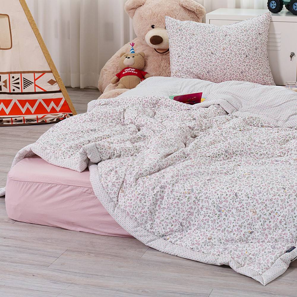 해피니 이불베개세트 미로 차렵이불 베개세트 슈퍼싱글 SS (핑크) (베개솜 미포함)