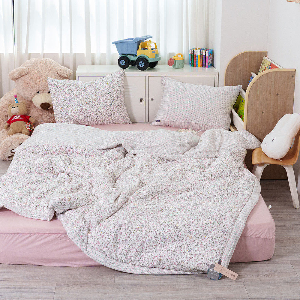 해피니 이불베개세트 미로 차렵이불 베개세트 퀸 Q (핑크) (베개솜 미포함)