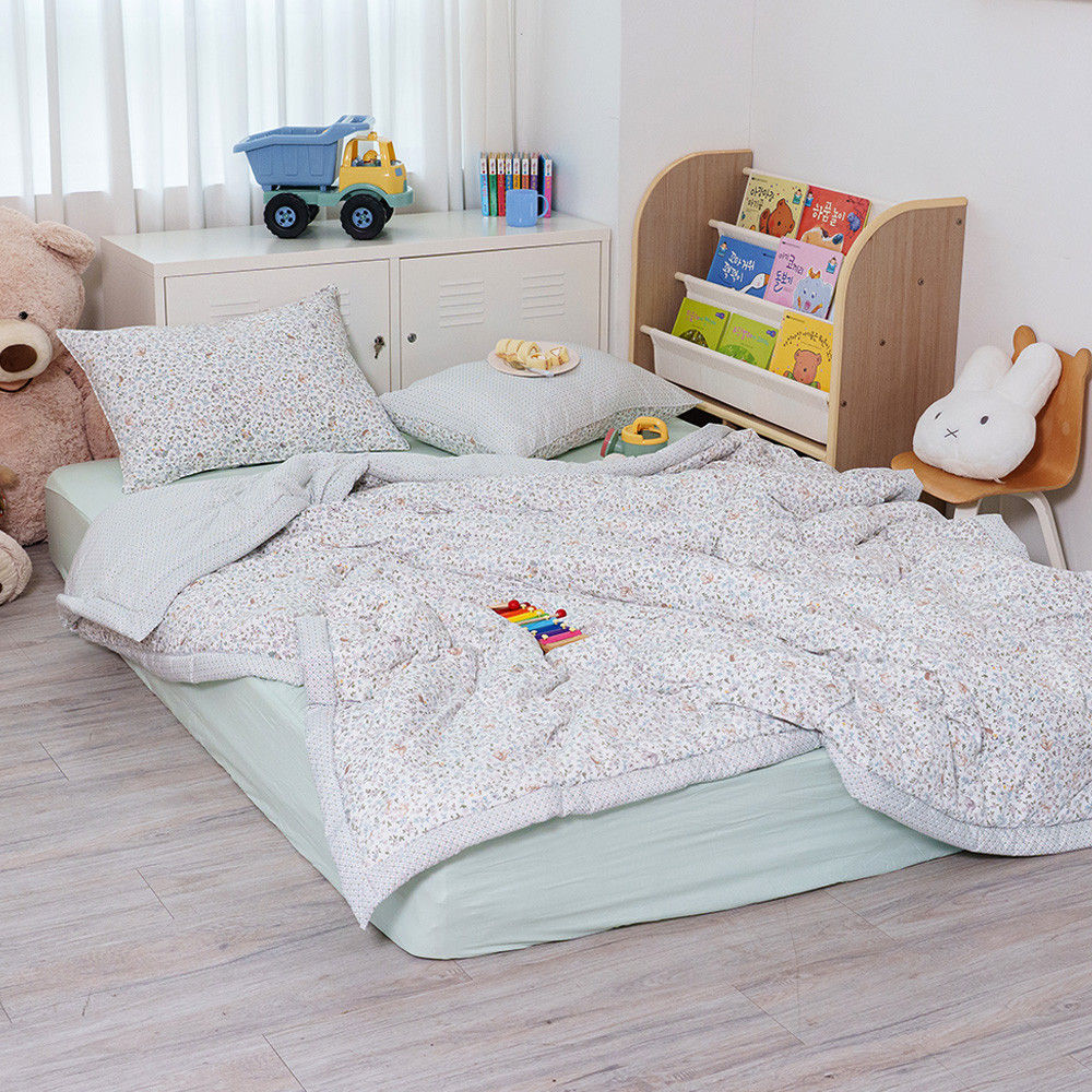 해피니 이불베개세트 미로 차렵이불 베개세트 퀸 Q (블루) (베개솜 미포함)