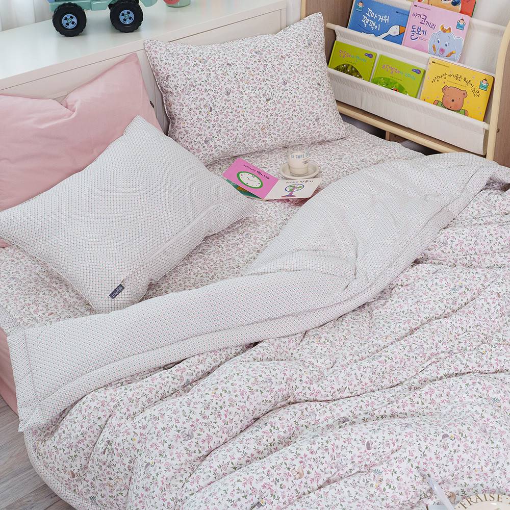 해피니 이불패드세트 미로 차렵이불 패드세트 퀸 Q (핑크) (베개솜 미포함)