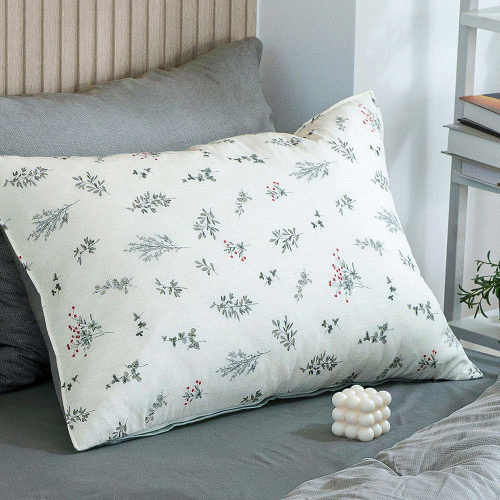 해피니 베개커버 가드니아 베개 50x70 (그레이) (베개솜 별매)