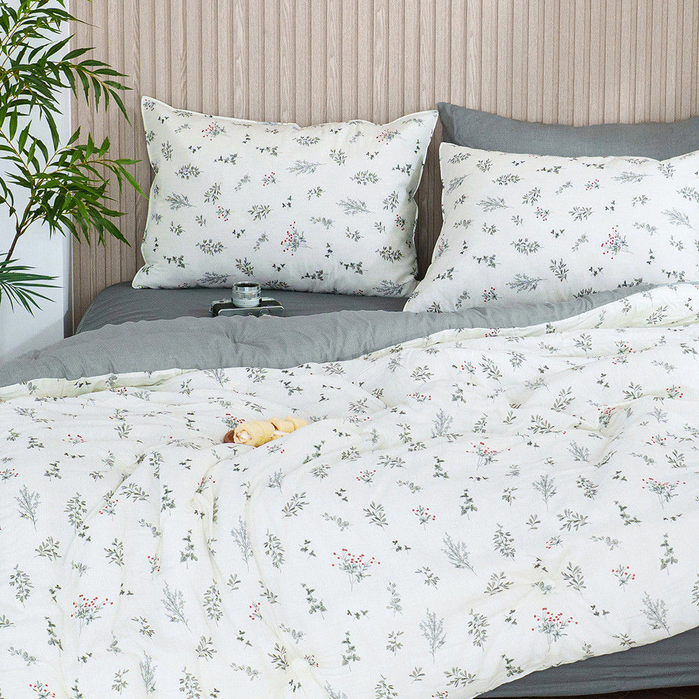 해피니 이불 가드니아 차렵이불 퀸 Q (그레이)