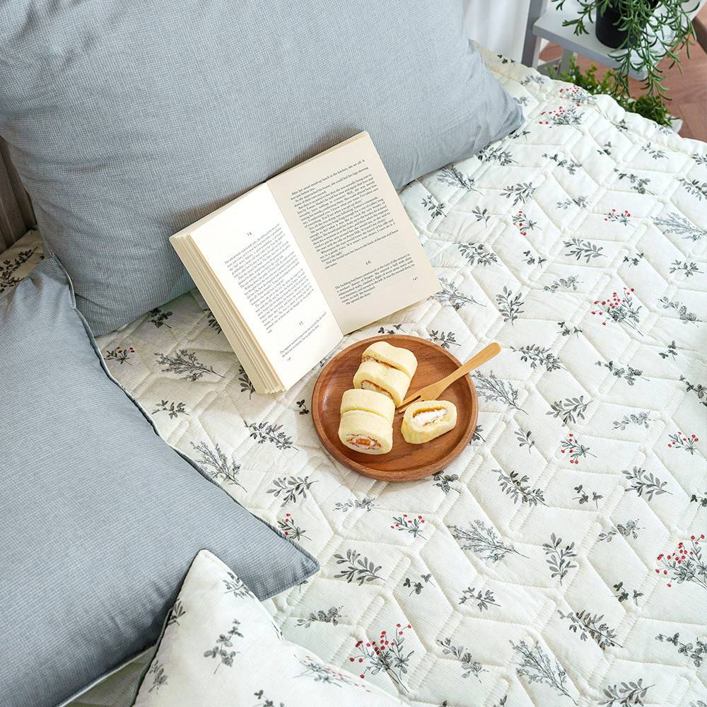 해피니 침대패드 가드니아 카페트겸 패드 밴딩 슈퍼싱글 SS (그레이)