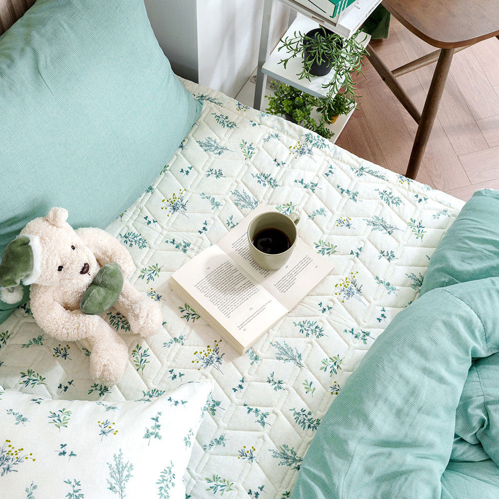 해피니 침대패드 가드니아 카페트겸 패드 밴딩 슈퍼싱글 SS (그린)