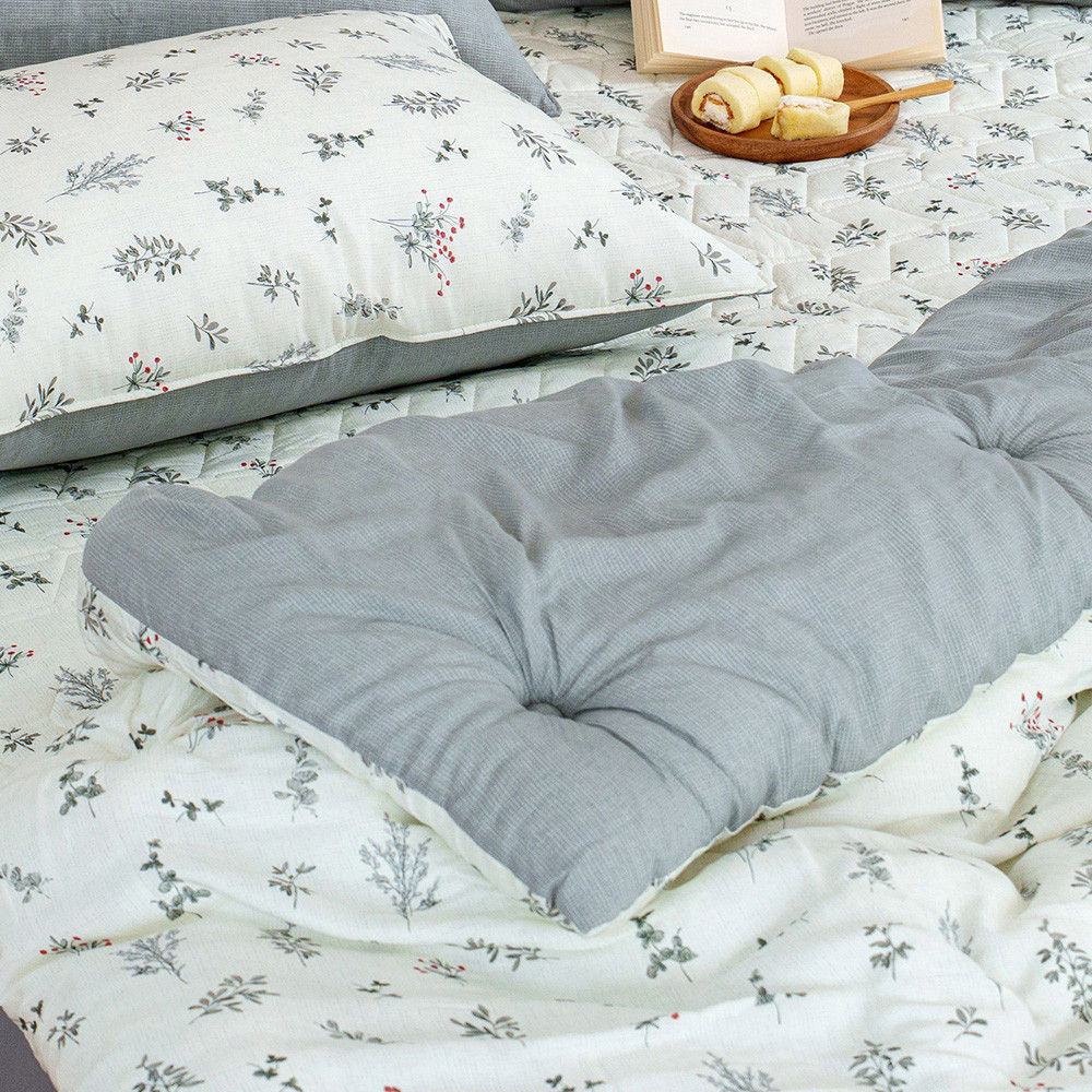 해피니 이불패드세트 가드니아 차렵이불 패드세트 슈퍼싱글 SS (그레이) (베개솜 별매)