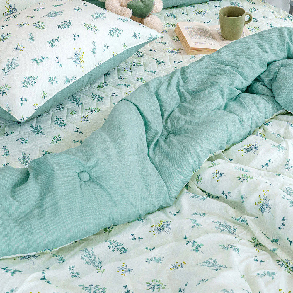 해피니 이불패드세트 가드니아 차렵이불 패드세트 슈퍼싱글 SS (그린) (베개솜 별매)