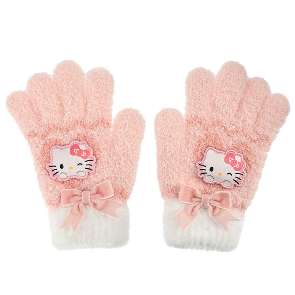 성창 방한장갑 헬로키티 벨벳 리본 날개사 장갑  아동 어린이 예쁜장갑