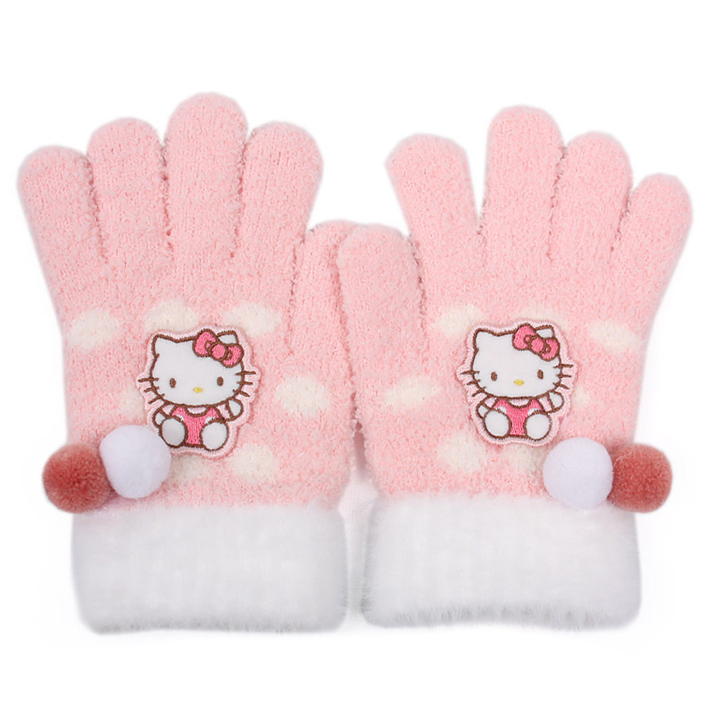 성창 방한장갑 헬로키티 도트방울 오지 날개사 장갑 아동 어린이 예쁜장갑