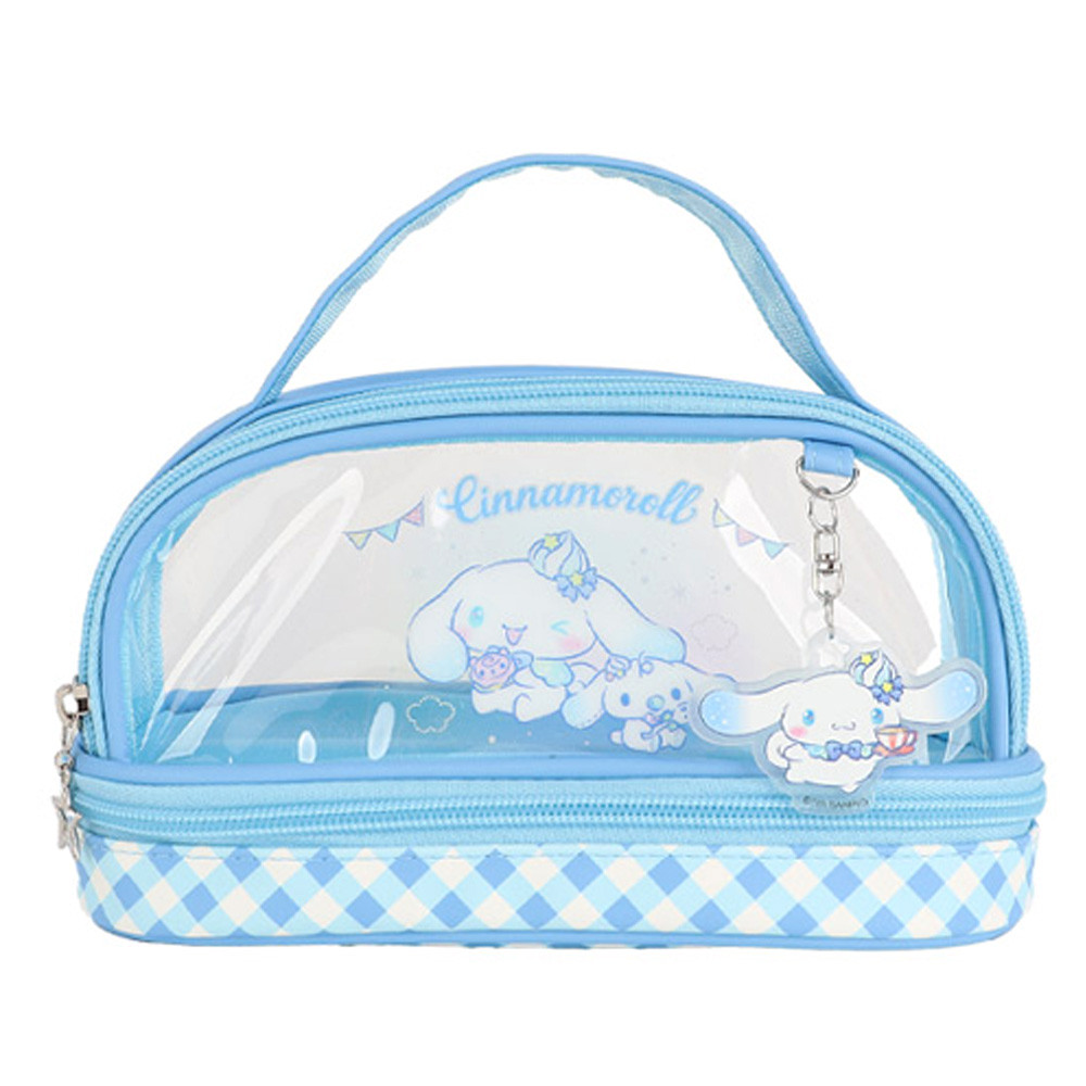 윙하우스 소품가방 산리오 디저트 타임 투명 2단 파우치 (시나모롤) 화장품 파우치백