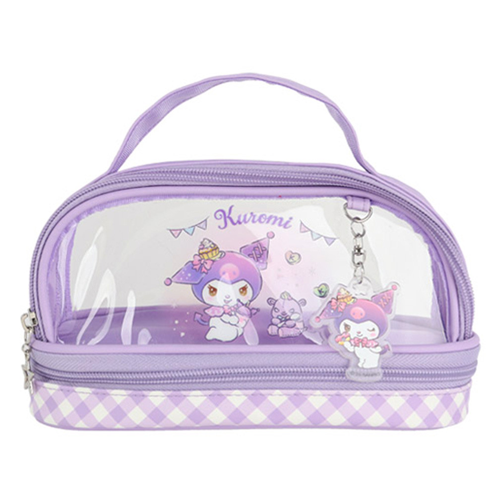 윙하우스 소품가방 산리오 디저트 타임 투명 2단 파우치 (쿠로미) 화장품 파우치백