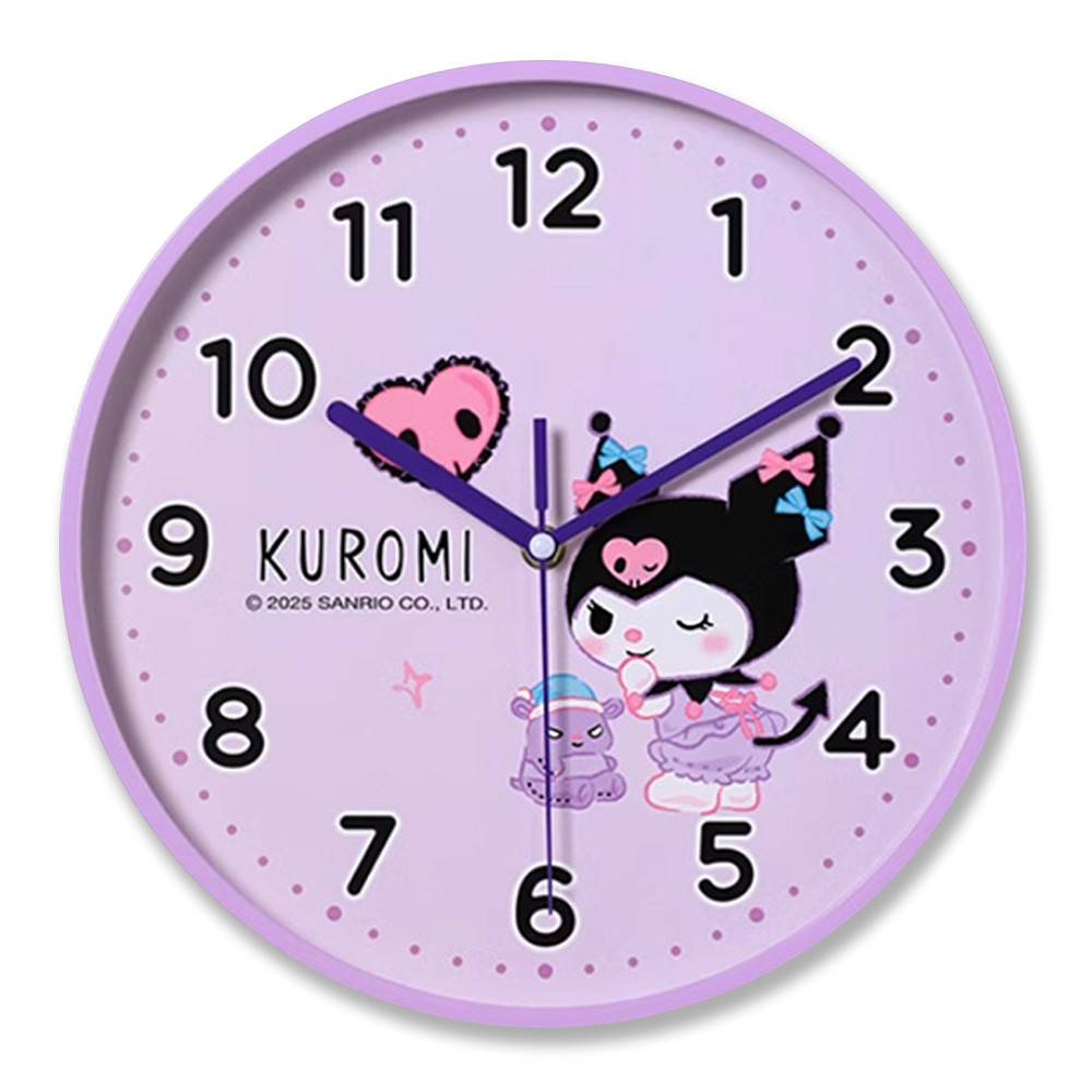 성창 벽시계 산리오 캐릭터 무소음 시계 (쿠로미) 예쁜 인테리어 디자인