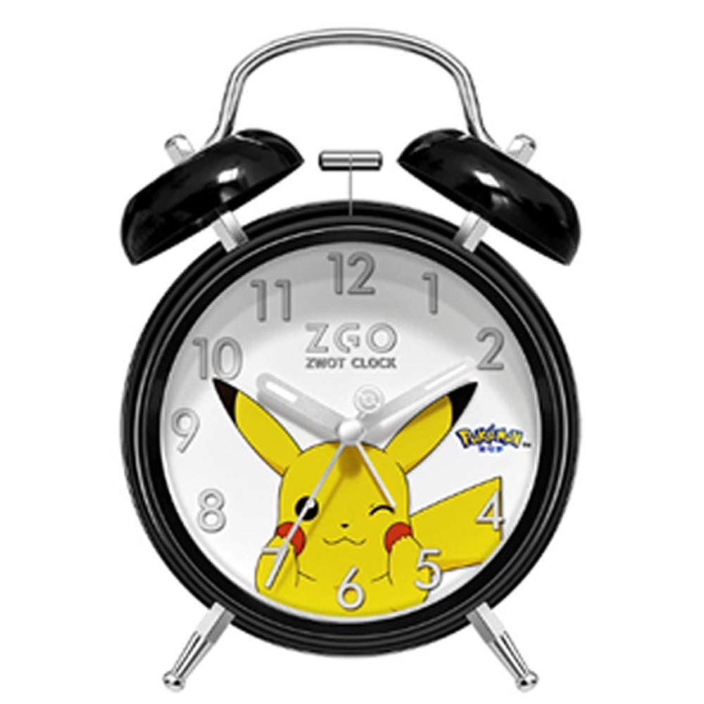 나라 알람시계 포켓몬 자명종 시계 (블랙) 캐릭터 예쁜 탁상시계