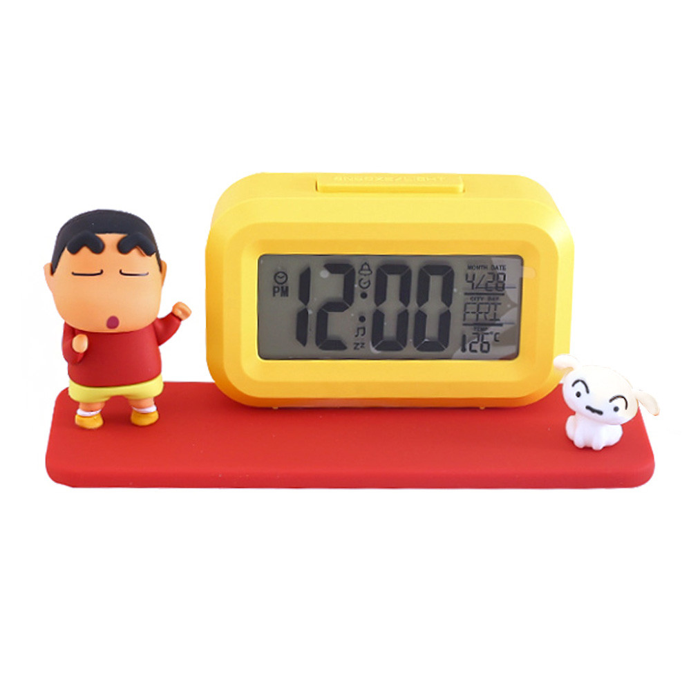 나라 알람시계 짱구 디지털 시계 (짱구 흰둥이) 캐릭터 예쁜 탁상시계