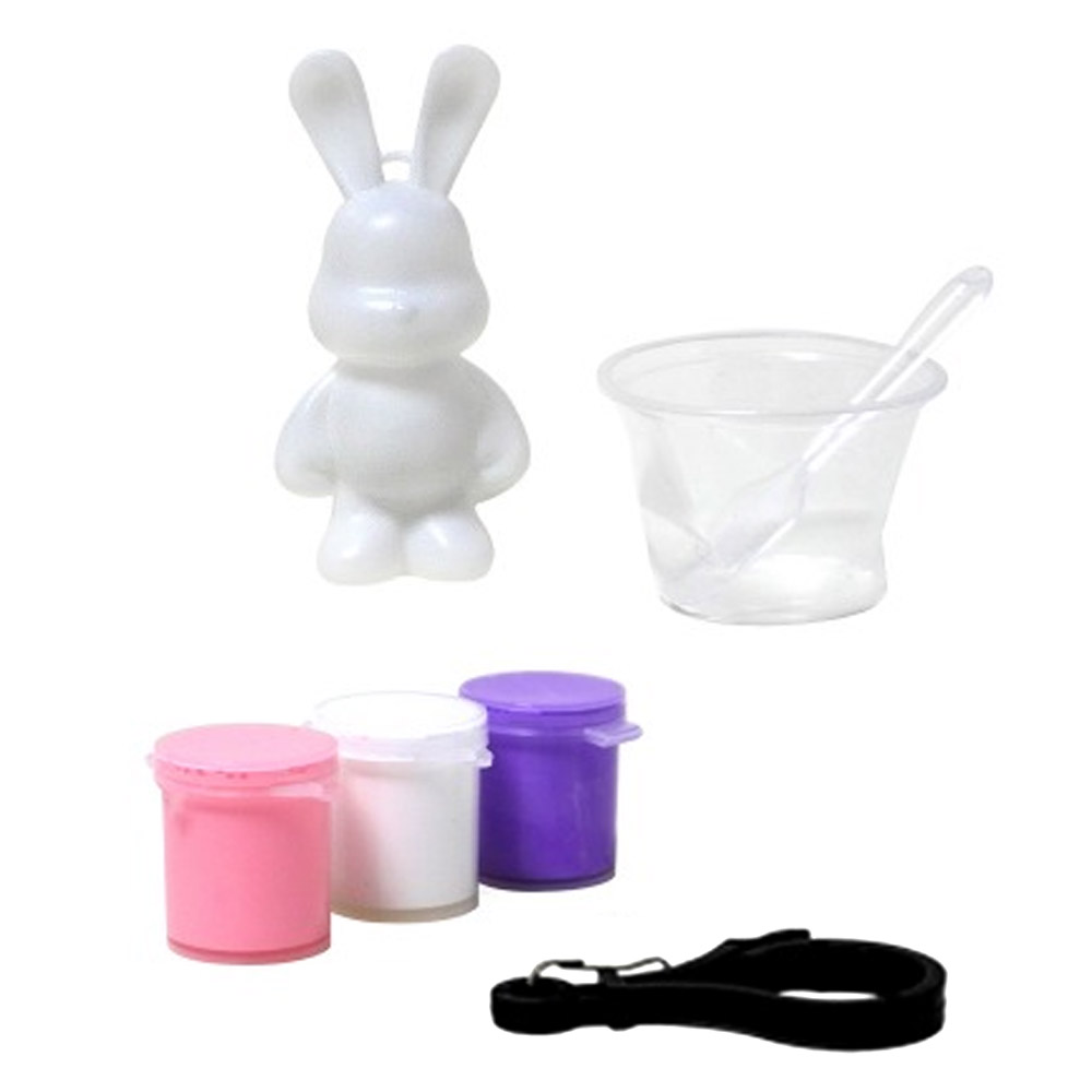 키즈맘아트 푸어링 아트 페인트 토끼 키링 만들기 라일락 세트