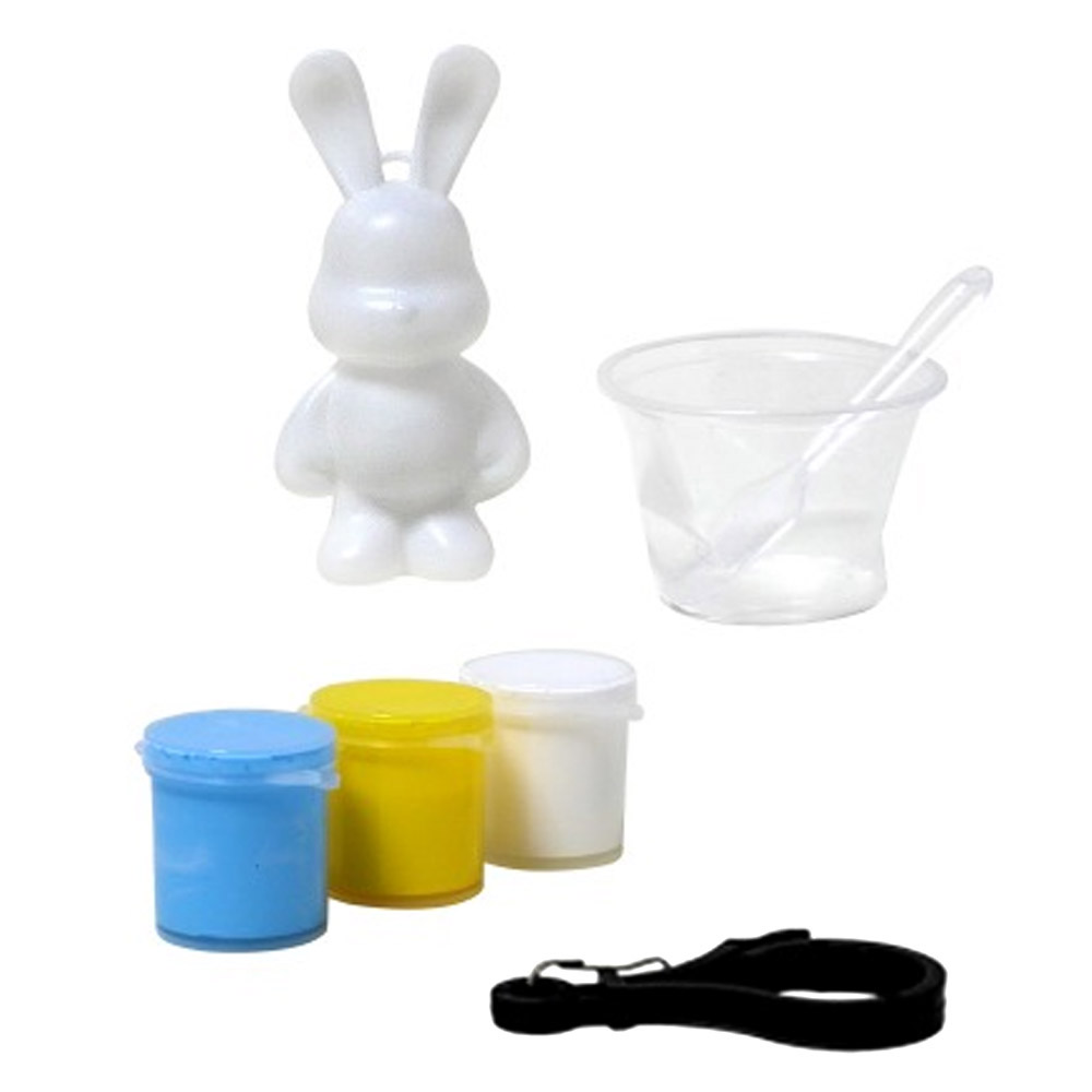 키즈맘아트 푸어링 아트 페인트 토끼 키링 만들기 솜사탕 세트