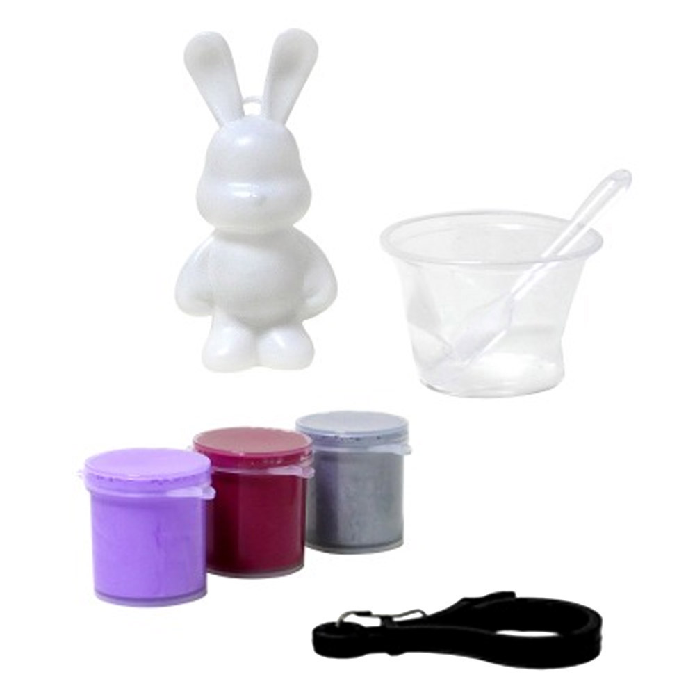 키즈맘아트 푸어링 아트 페인트 토끼 키링 만들기 오로라 세트