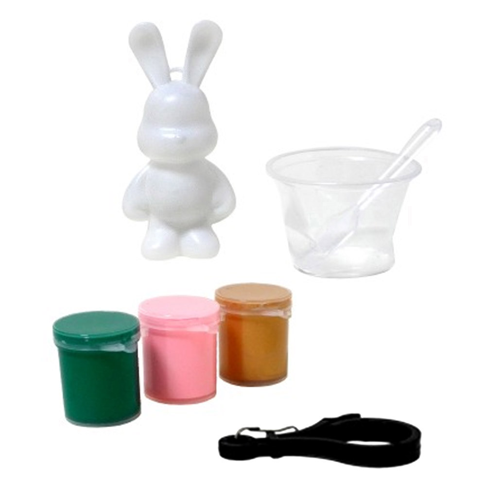 키즈맘아트 푸어링 아트 페인트 토끼 키링 만들기 플라워 세트