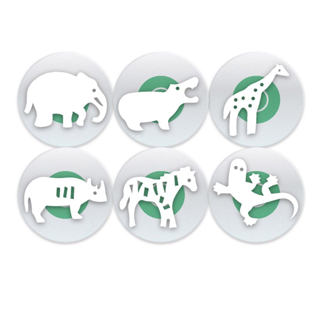 키즈맘아트 도장놀이 스탬프 뉴 퍼니 6종세트 (정글동물)