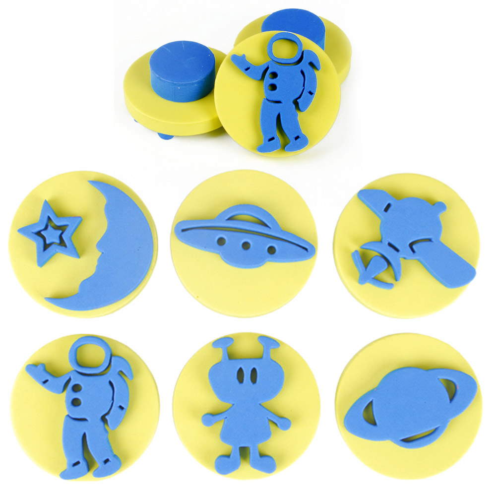 키즈맘아트 도장놀이 스탬프 키즈 퍼니 6종세트 (우주탐험)
