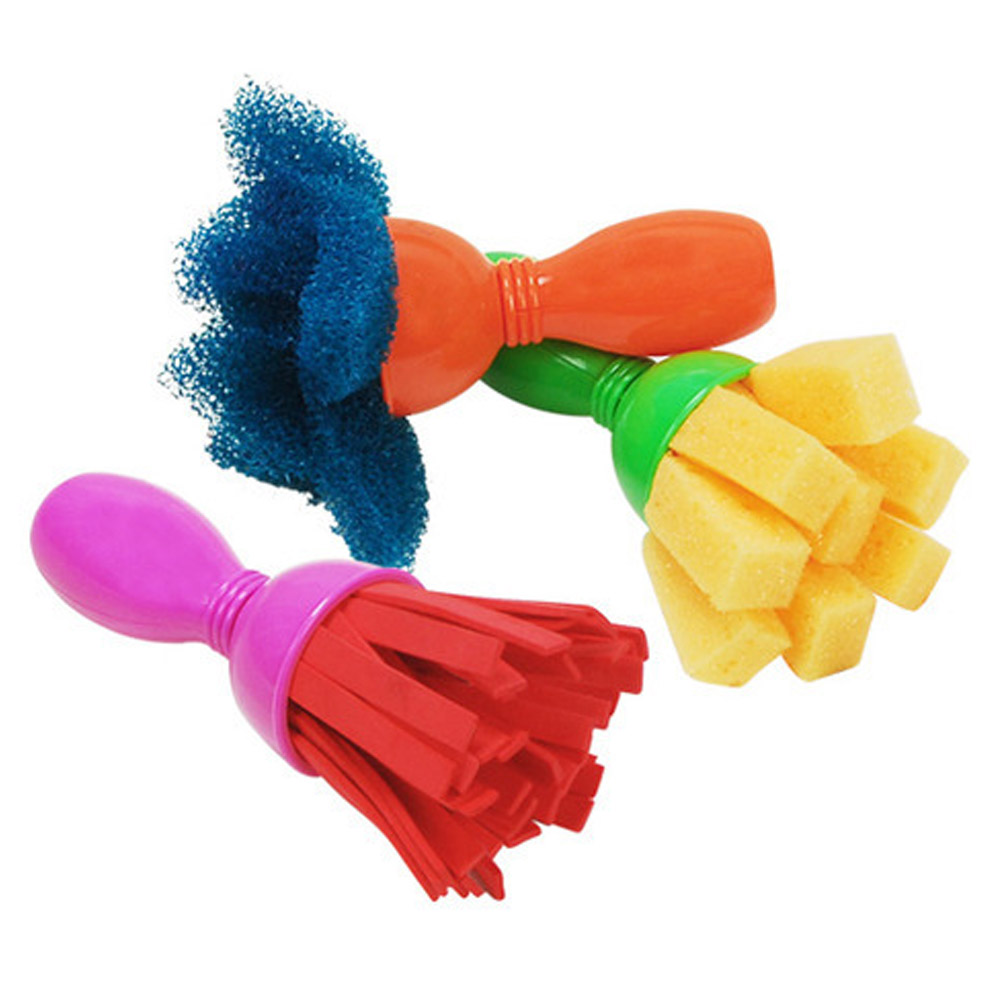 키즈맘아트 미술놀이 표현하기 지팡이붓 개구쟁이 3종 세트