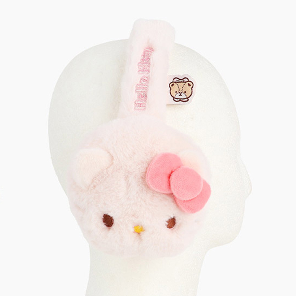 윙하우스 방한용품 헬로키티 완구리본 접이식 귀마개 (라이트핑크) 어린이 아동