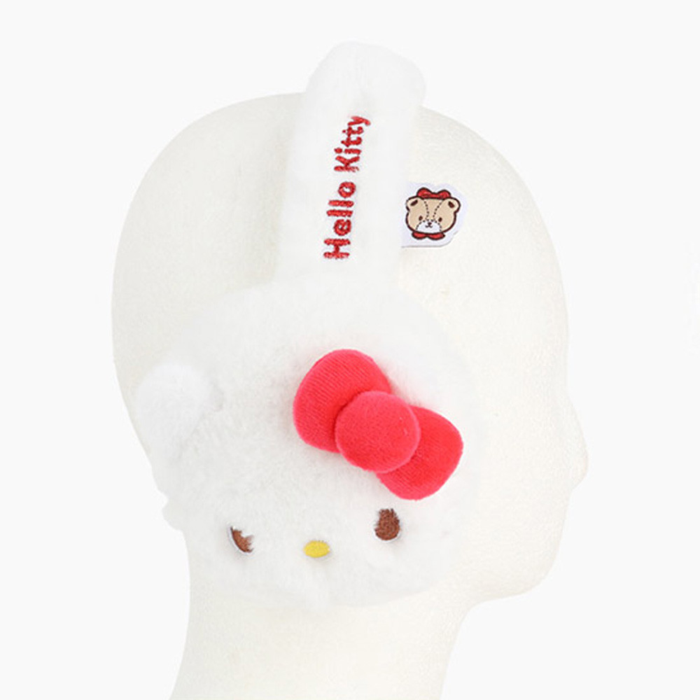 윙하우스 방한용품 헬로키티 완구리본 접이식 귀마개 (아이보리) 어린이 아동