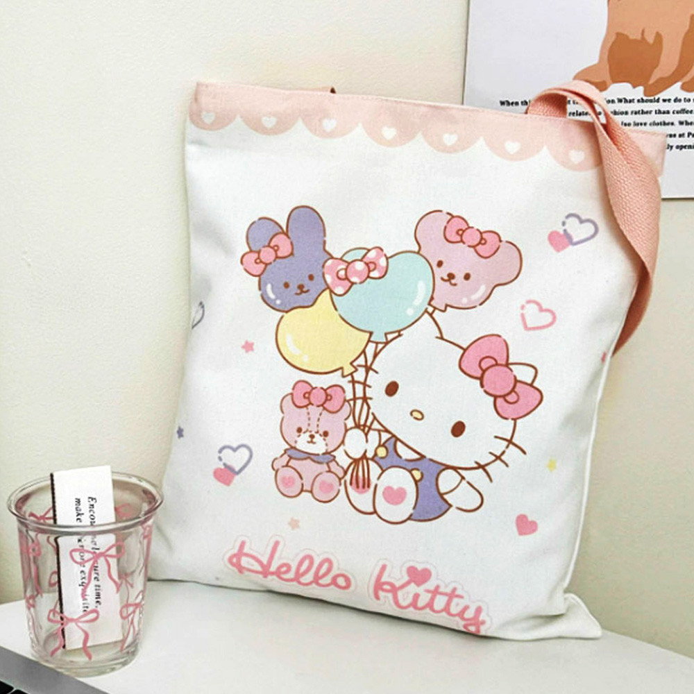 나라 소품가방 산리오 캐릭터 에코백 가방 N (헬로키티) 화장품 파우치백