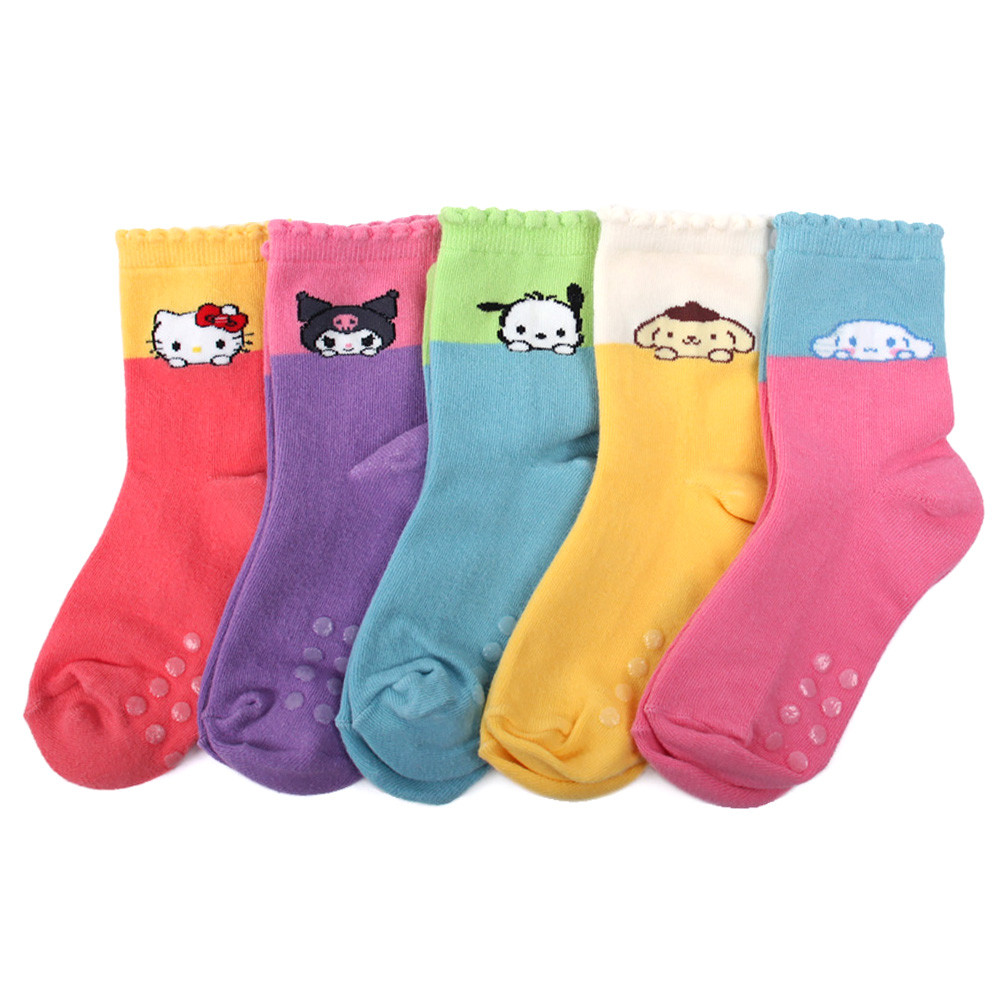 새실텍스피아 아동양말 산리오 캐릭터즈 요술 양말 5족 1세트 어린이양말 유아양말