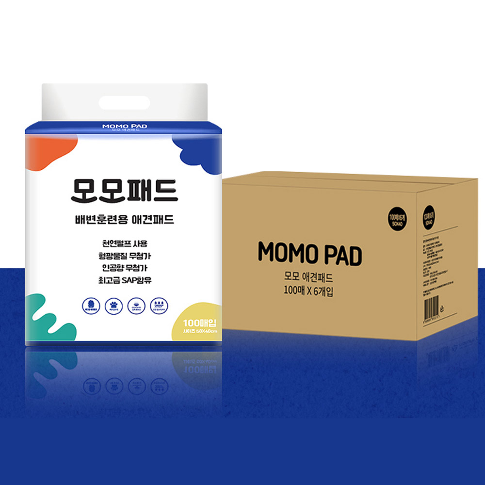 모모 배변패드 절약형 패드 (레몬향) 100매 x 6개 (1박스)