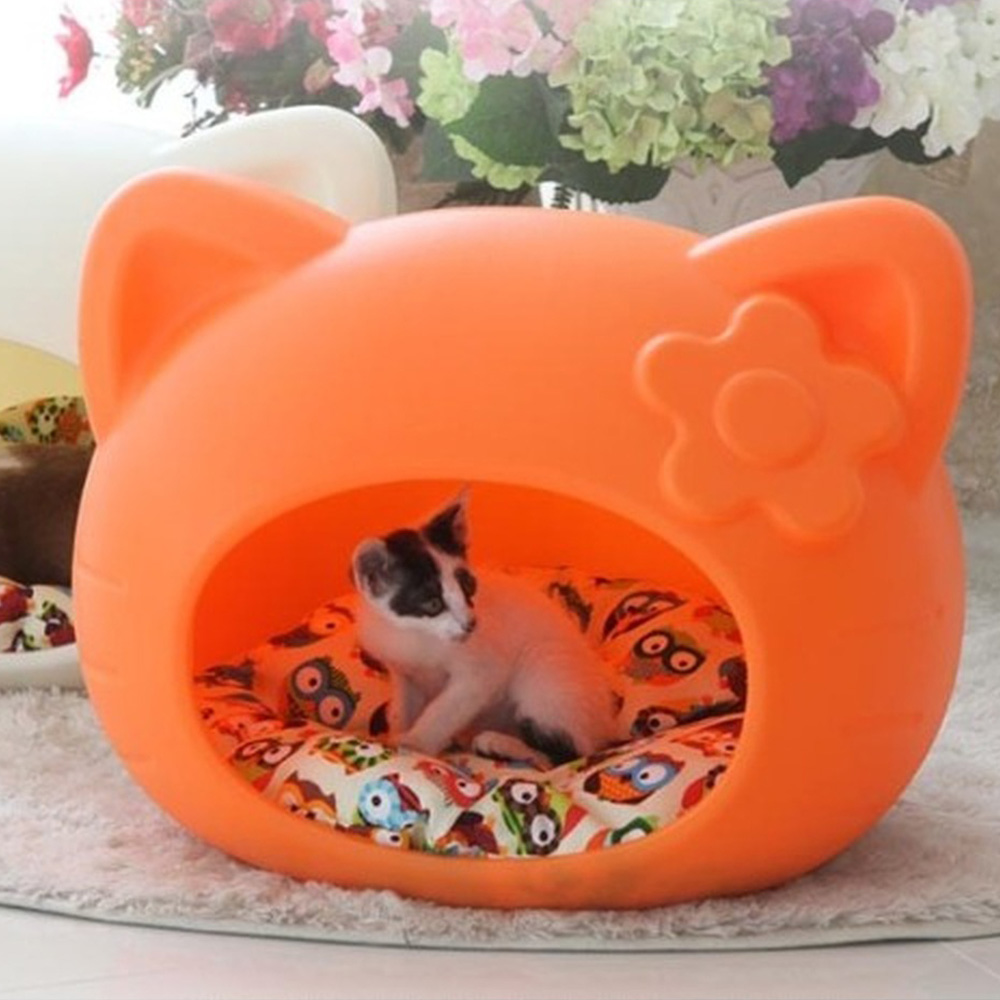 레드퍼피 강아지하우스 캣피 하우스 (오렌지) (방석포함) 펫하우스 애견 강아지집