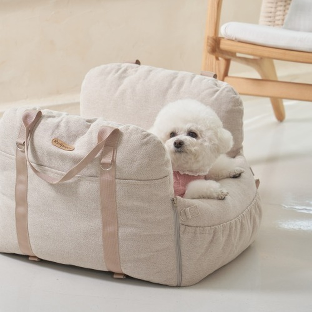 레드퍼피 강아지카시트 홀푸스 카시트 (베이지) 애견 반려견 차량용카시트