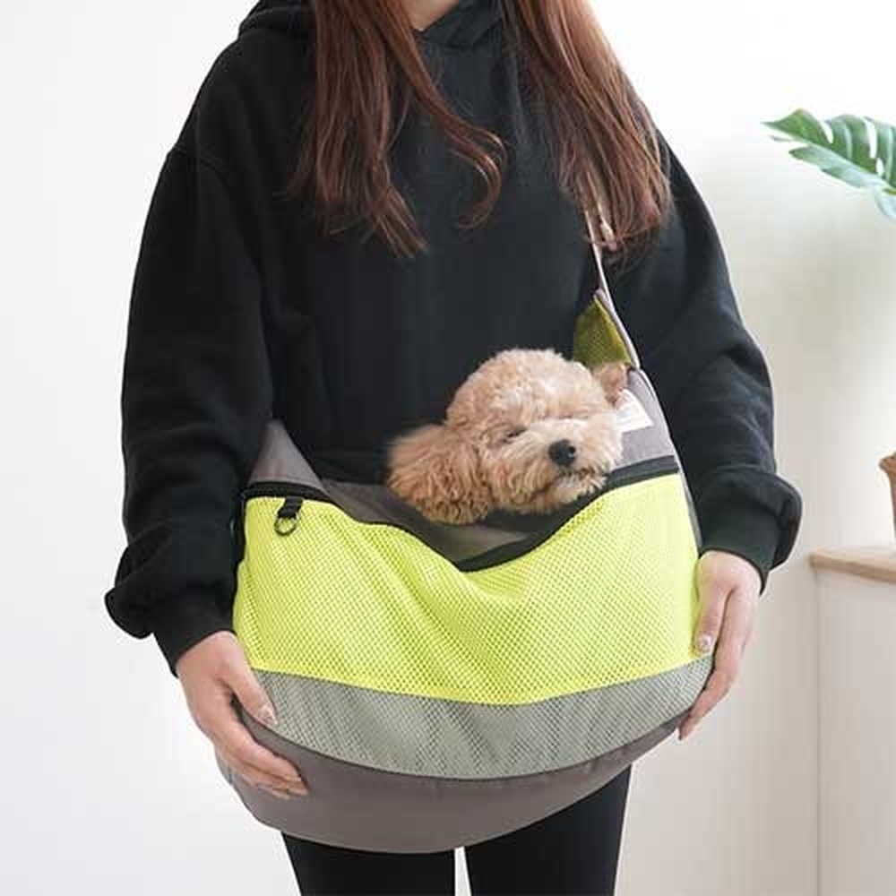 패리스독 강아지슬링백 시그니처 슬링백 (옐로우) (M) 애견 반려 펫슬링백