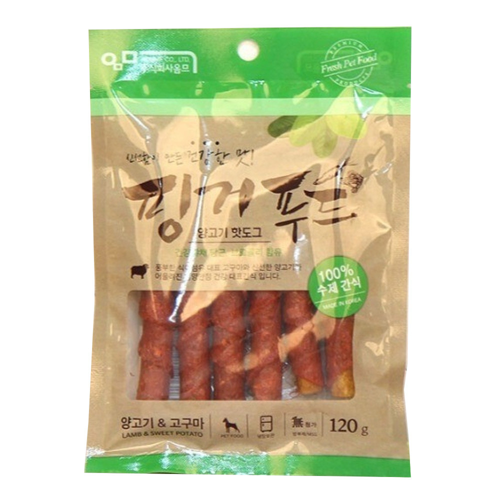 CNK 애견간식 핑거푸드 양고기 고구마 핫도그 120g