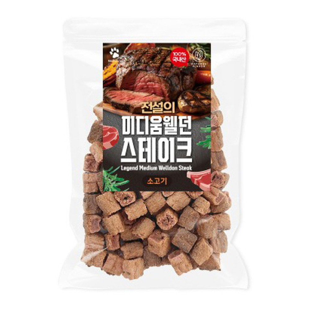 HNF 애견간식 전설의 미디움웰던 스테이크 소고기 100g