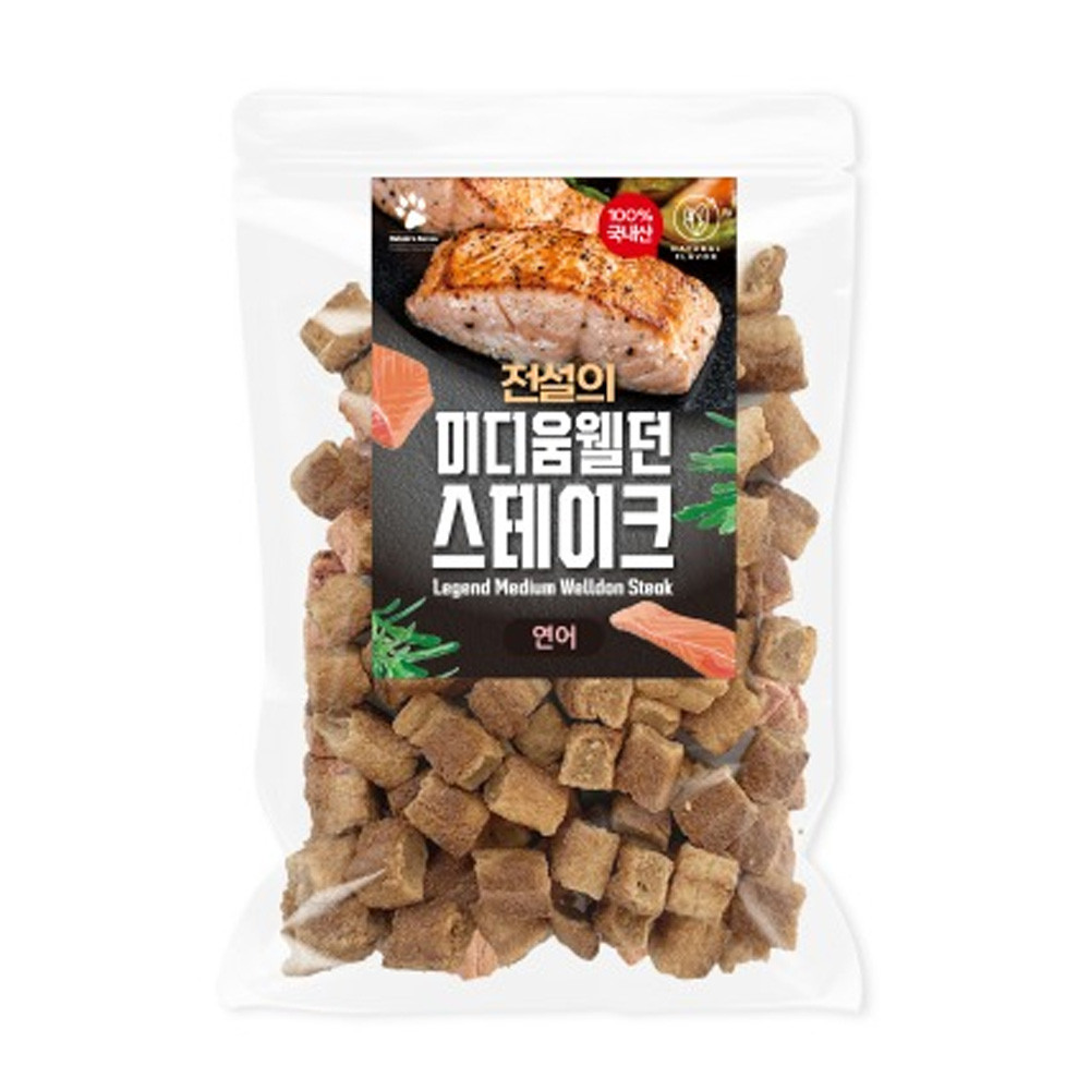 HNF 애견간식 전설의 미디움웰던 스테이크 연어 100g