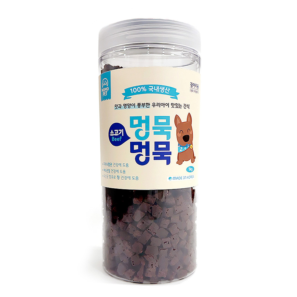 모모 애견간식 모모펫 멍묵멍묵 국내산 통간식 소프트져키 소고기 1kg